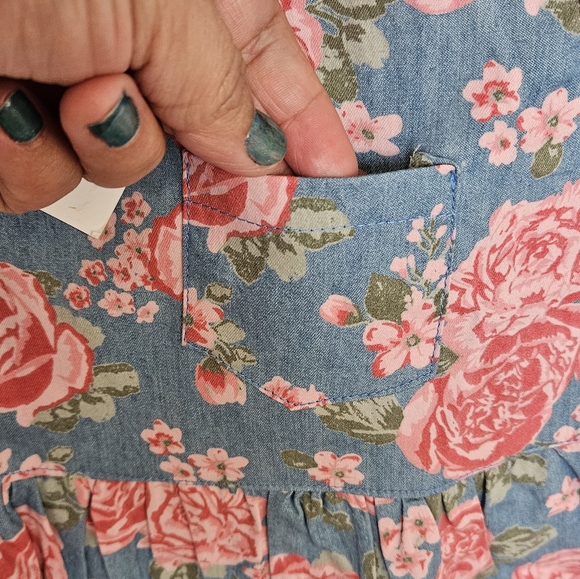 NWT Little Lisa Cheerwin Toddler Dress Size 100 (3-4 Years) Blue And Pink Floral - Picture 7 of 7
